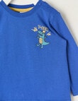 Teeny Weeny Play Time T-Rex Long Sleeve Tee, Blue product photo View 02 S