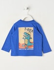 Teeny Weeny Play Time T-Rex Long Sleeve Tee, Blue product photo View 03 S