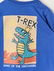 Teeny Weeny Play Time T-Rex Long Sleeve Tee, Blue product photo View 04 S