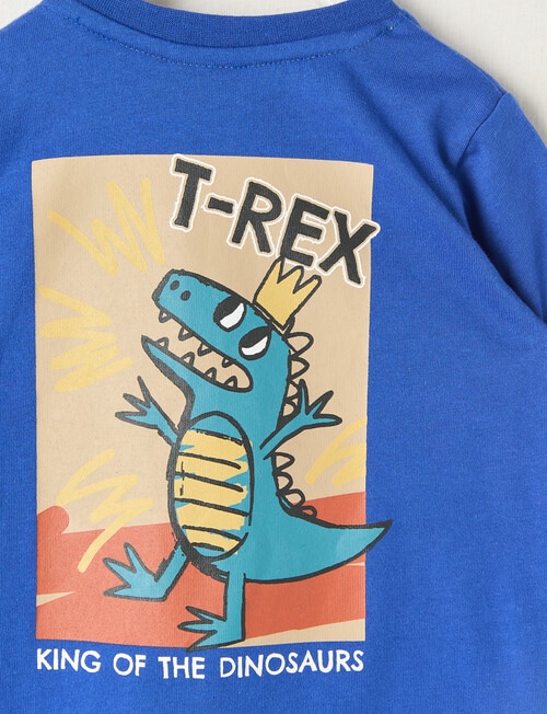 Teeny Weeny Play Time T-Rex Long Sleeve Tee, Blue product photo View 04 L