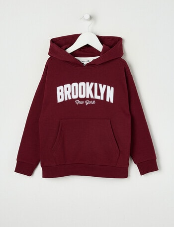 Mac & Ellie Oversize Brooklyn Hoodie, Burgundy product photo