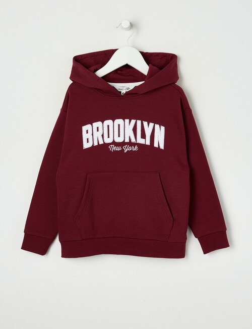 Mac & Ellie Oversize Brooklyn Hoodie, Burgundy product photo