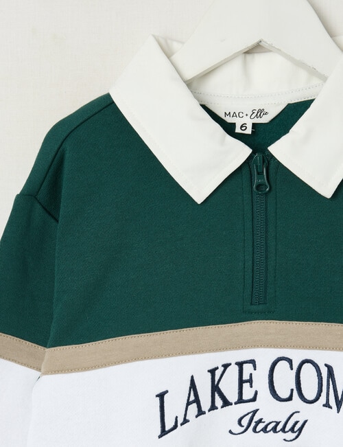 Mac & Ellie 1/4 Collar Zip Pullover, Green product photo View 02 L