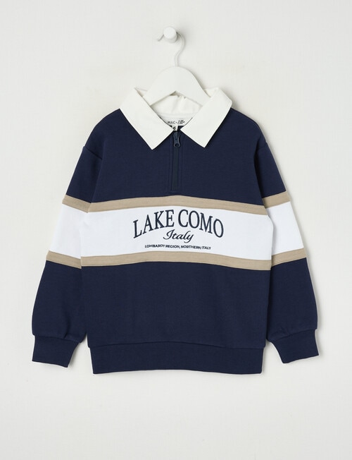 Mac & Ellie 1/4 Collar Zip Pullover, Navy product photo