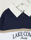 Mac & Ellie 1/4 Collar Zip Pullover, Navy product photo View 02 S