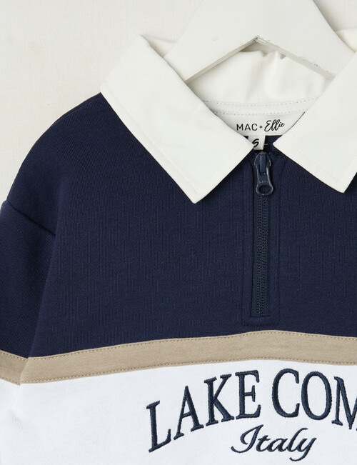Mac & Ellie 1/4 Collar Zip Pullover, Navy product photo View 02 L