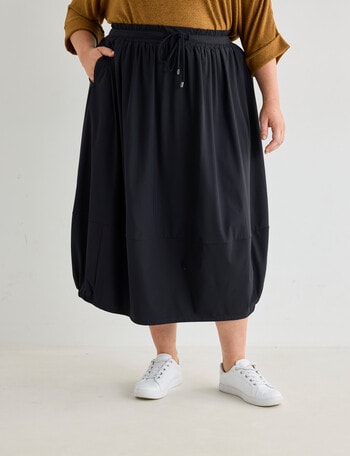 Studio Curve Drawcord Tulip Skirt, Black product photo
