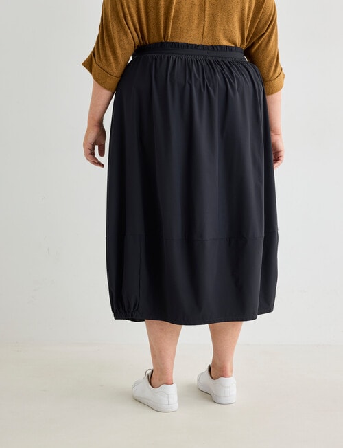 Studio Curve Drawcord Tulip Skirt, Black product photo View 02 L