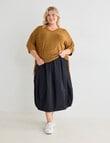 Studio Curve Drawcord Tulip Skirt, Black product photo View 03 S