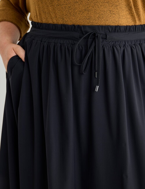 Studio Curve Drawcord Tulip Skirt, Black product photo View 04 L