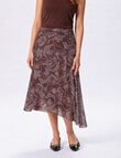 Vero Moda Maira Asymmetric Skirt, Chocolate Plum product photo