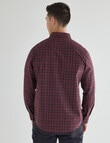Gasoline Mini Check Long Sleeve Shirt, Burgundy product photo View 02 S