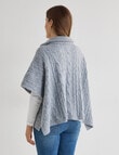 Boston + Bailey Cable Zipped Poncho, Grey Marle product photo View 02 S