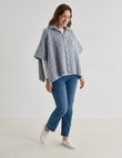Boston + Bailey Cable Zipped Poncho, Grey Marle product photo View 03 S