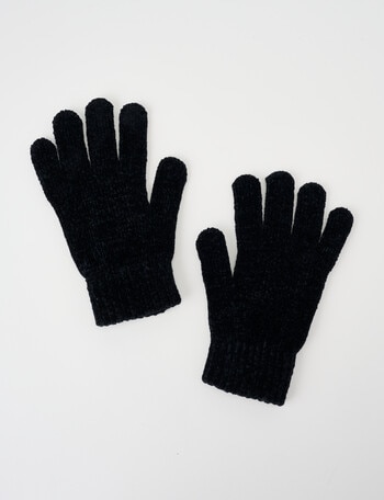 Boston + Bailey Chenille Gloves, Black product photo
