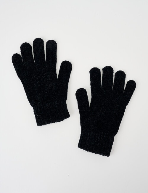 Boston + Bailey Chenille Gloves, Black product photo