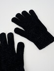 Boston + Bailey Chenille Gloves, Black product photo View 02 S