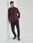 Gasoline Mini Check Long Sleeve Shirt, Burgundy product photo View 03 S