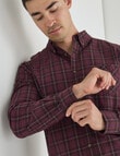 Gasoline Mini Check Long Sleeve Shirt, Burgundy product photo View 04 S