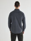 Gasoline Mini Check Long Sleeve Shirt, Dark Grey product photo View 02 S