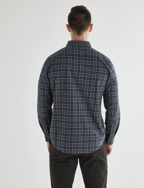 Gasoline Mini Check Long Sleeve Shirt, Dark Grey product photo View 02 L