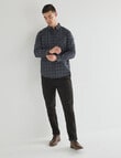Gasoline Mini Check Long Sleeve Shirt, Dark Grey product photo View 03 S