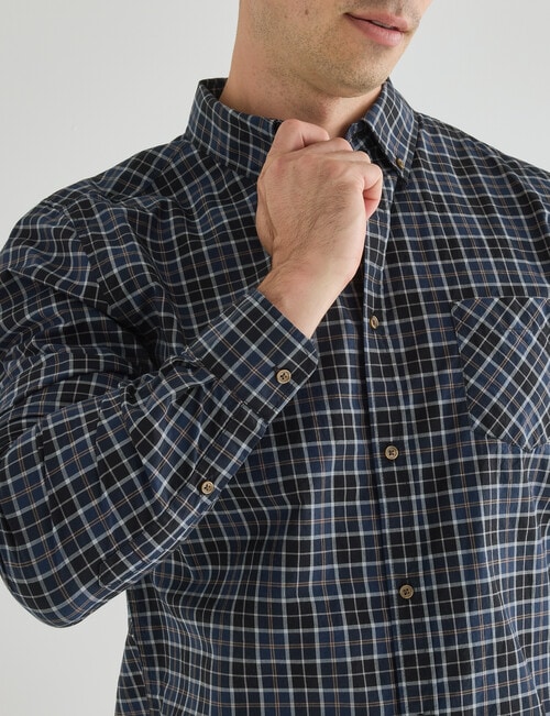 Gasoline Mini Check Long Sleeve Shirt, Dark Grey product photo View 04 L