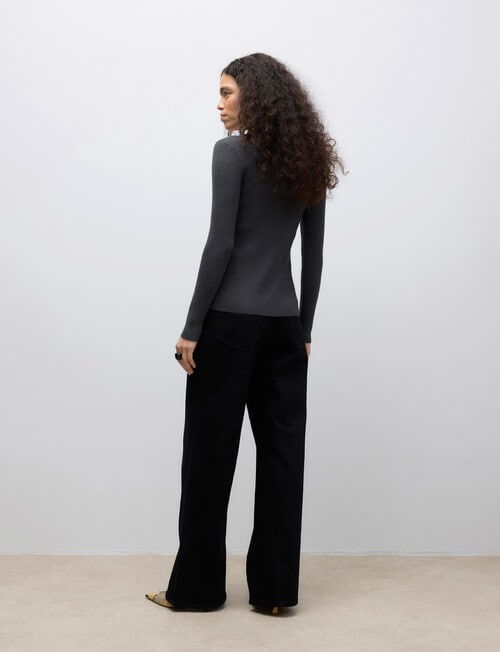 Vero Moda Ukino Knit Cardigan, Dark Grey Melange product photo View 02 L