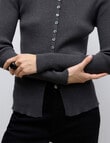 Vero Moda Ukino Knit Cardigan, Dark Grey Melange product photo View 04 S