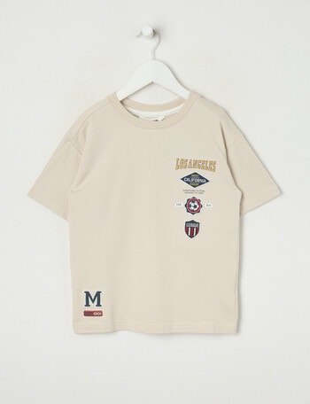 Mac & Ellie Badge Short Sleeve Tee, Stone product photo