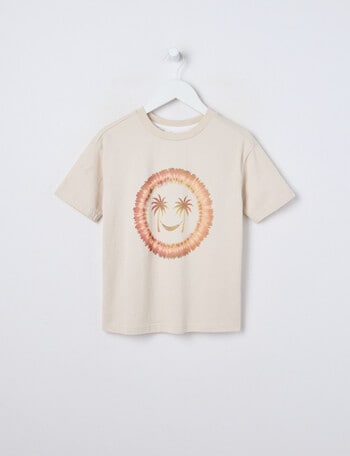 Mac & Ellie Tie Dye Sun Short Sleeve Tee, Stone product photo