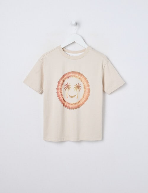 Mac & Ellie Tie Dye Sun Short Sleeve Tee, Stone product photo