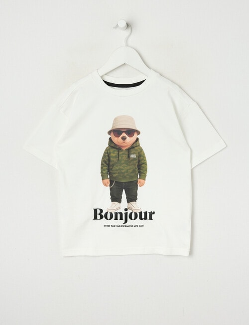 Mac & Ellie Bonjour Short Sleeve Tee, Ivory product photo