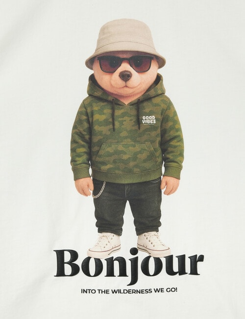 Mac & Ellie Bonjour Short Sleeve Tee, Ivory product photo View 02 L