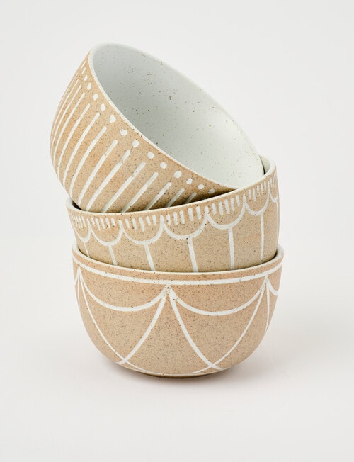 Robert Gordon Natural Entertainer Bowls, Set of 3, Natural & White product photo