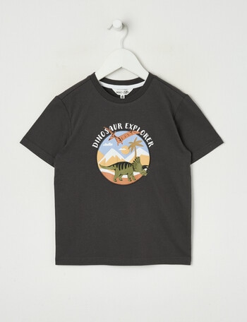Mac & Ellie Dino Short Sleeve Tee, Charcoal product photo