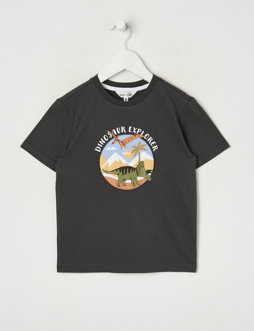 Mac & Ellie Dino Short Sleeve Tee, Charcoal product photo