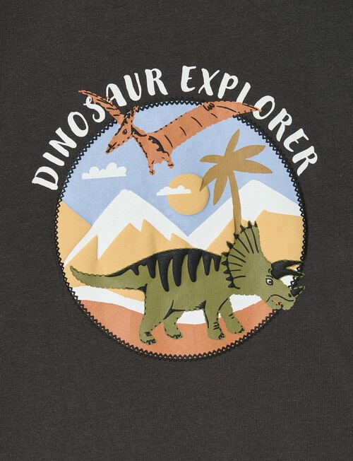 Mac & Ellie Dino Short Sleeve Tee, Charcoal product photo View 02 L