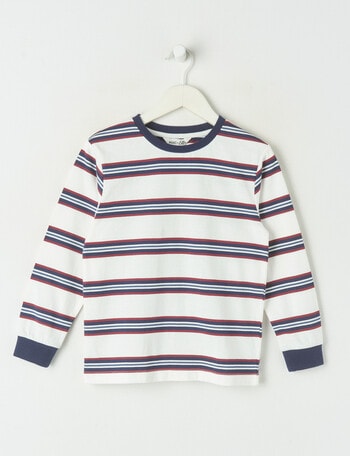 Mac & Ellie Stripe Long Sleeve Cuffed Tee, Ivory product photo