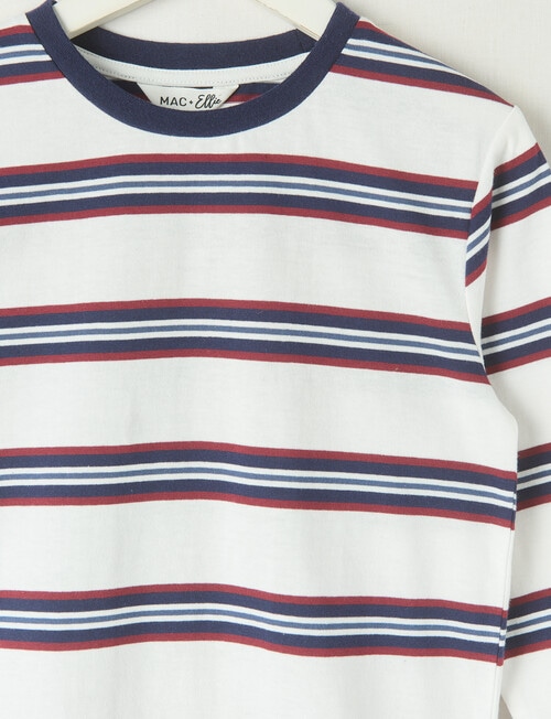 Mac & Ellie Stripe Long Sleeve Cuffed Tee, Ivory product photo View 02 L