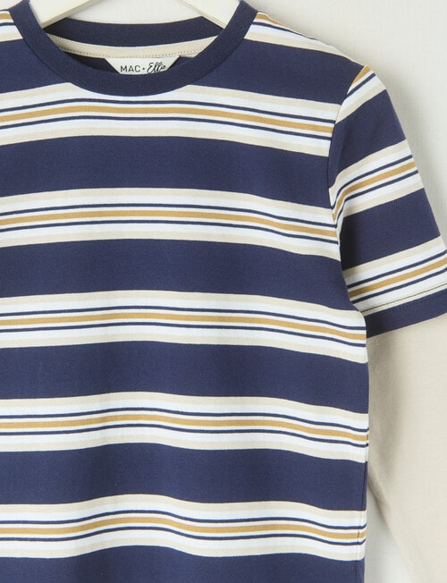 Mac & Ellie Double Sleeve Mock Long Sleeve Tee, Navy product photo View 02 L
