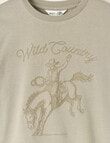 Mac & Ellie Cowboy Long Sleeve Cuffed Tee, Taupe product photo View 02 S