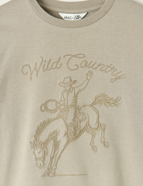 Mac & Ellie Cowboy Long Sleeve Cuffed Tee, Taupe product photo View 02 L