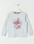 Mac & Ellie Ramen Long Sleeve Cuffed Tee, Grey Marle product photo