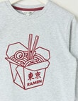 Mac & Ellie Ramen Long Sleeve Cuffed Tee, Grey Marle product photo View 02 S