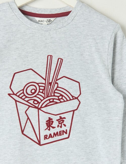 Mac & Ellie Ramen Long Sleeve Cuffed Tee, Grey Marle product photo View 02 L