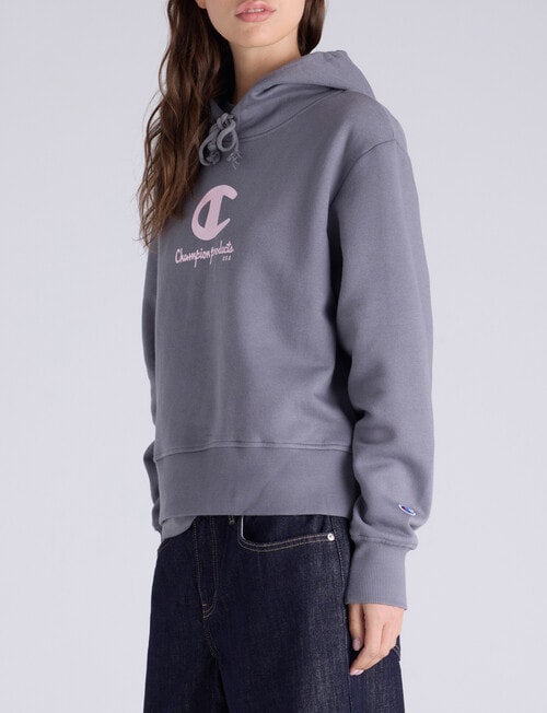 Champion Legacy Varsity Graphic Hoodie, Iron Ore Grey product photo View 02 L