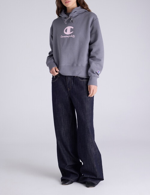 Champion Legacy Varsity Graphic Hoodie, Iron Ore Grey product photo View 04 L