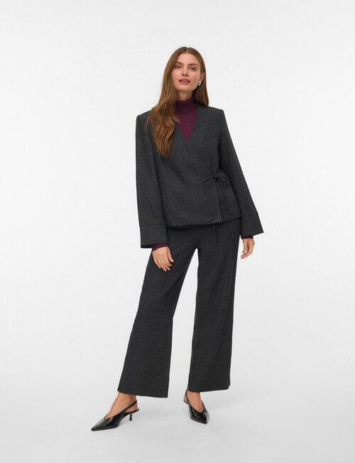 Vero Moda Thalia Long Pant, Dark Grey Melange product photo View 04 L