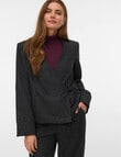 Vero Moda Thalia Long Sleeve Wrap Blazer, Dark Grey Melange product photo